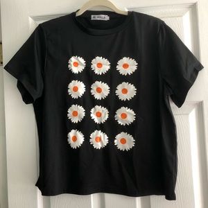 Black Tshirt with flowers